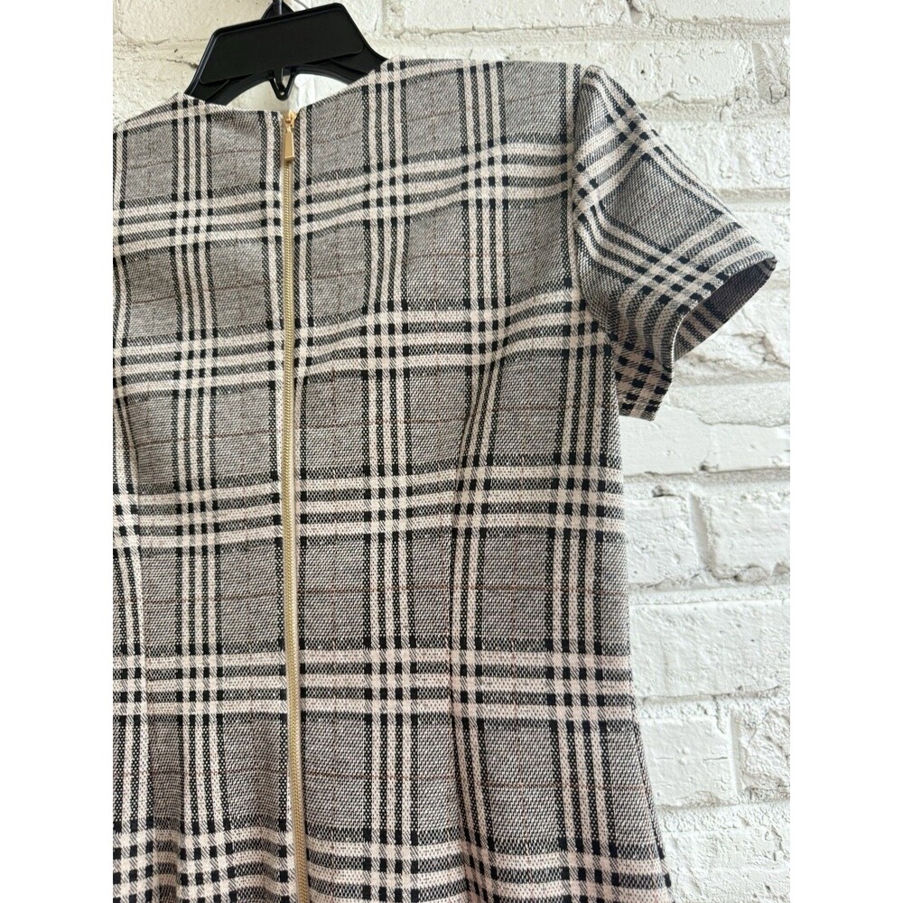 NWT Calvin Klein Elegant Plaid A- Line Shift Dress Elegant Chic Size 2 - Picture 6 of 11